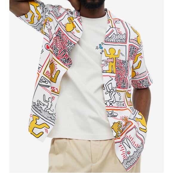 Keith Haring H&M patterned resort shirt SOLD OUT Medium - Picture 1 of 8